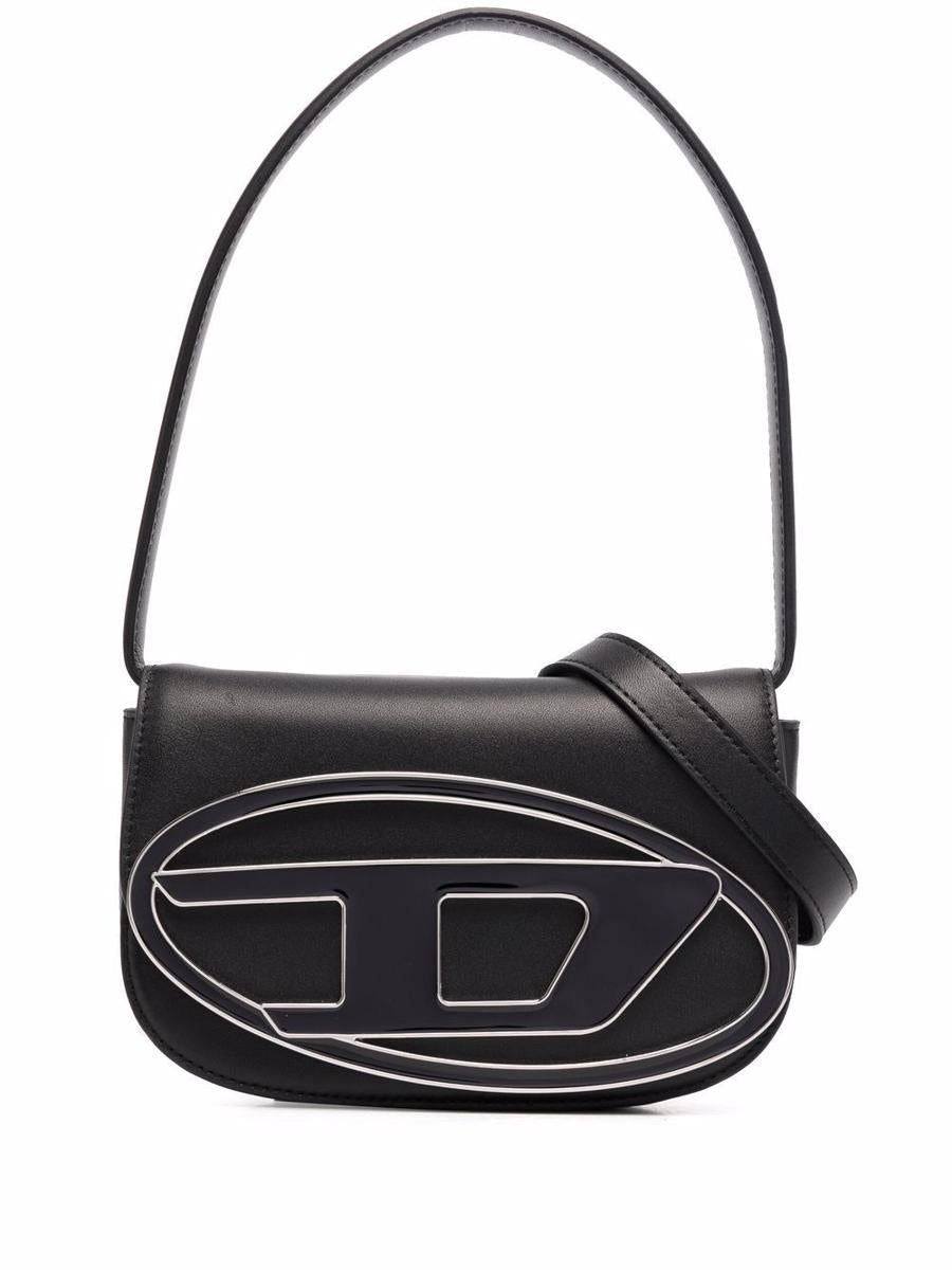 Diesel 1DR leather shoulder bag BLACK
